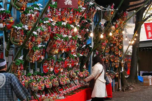 Rake Tori no Ichi December Business Prosperity Shrine Ennichi Oni Rake Tori no Ichi December Business Prosperity Shrine Ennichi Oni