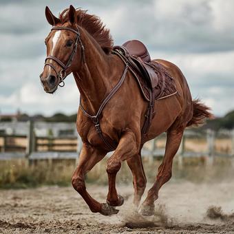 勝利を目指し、力強く駆け抜ける馬 勝利を目指し、力強く駆け抜ける馬の写真