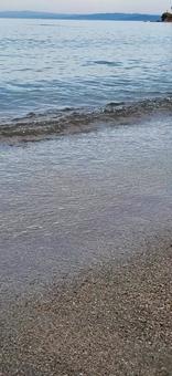 横向き 波 横向き 波 海,波打ち際,波打際の写真素材