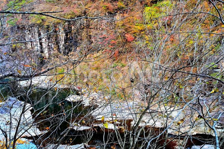 秋の龍王峡Ⅱ（栃木日光鬼怒川） 秋,紅葉,峡谷の写真素材
