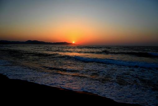 京丹後 夕日が浦 04 夕日,日没,海の写真素材