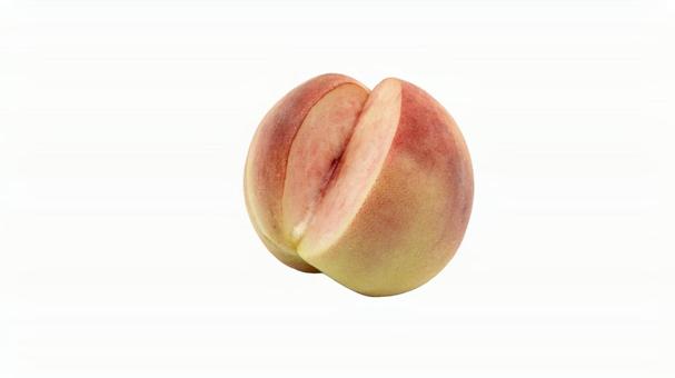 桃　果肉　マクロ撮影（背景透過） 桃,peach,果物の写真素材