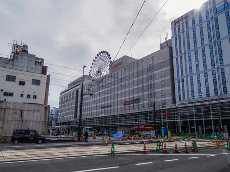 【愛媛県】松山市駅 松山市駅,観覧車,松山市の写真素材