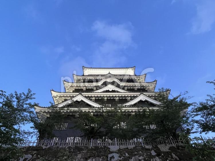 【風景写真】福山城が見える風景 福山城,天守閣,お城の写真素材