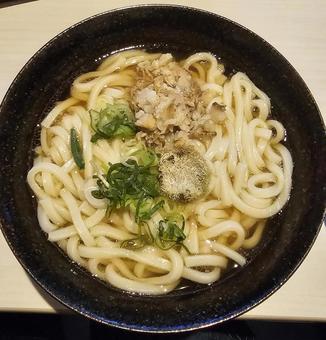 大阪名物かすうどん かすうどん,うどん,ネギの写真素材
