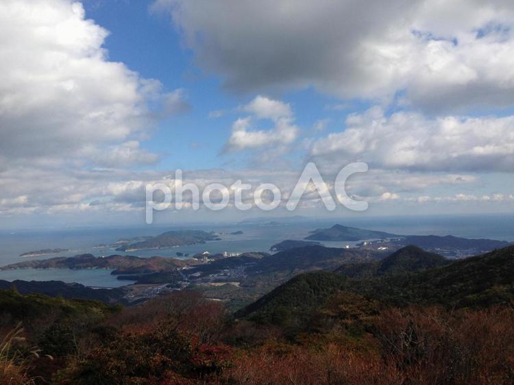 海の見える風景 海,風景,高台の写真素材