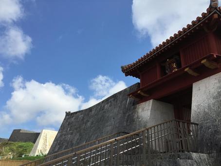 首里城 首里城 首里城,消失前,日本100名城の写真素材