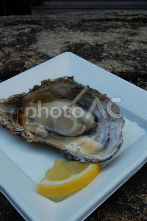 焼き牡蠣 牡蠣,広島,つまようじの写真素材