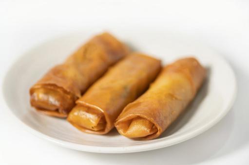 春巻き 春巻き 春巻き,中華料理,揚げ物の写真素材