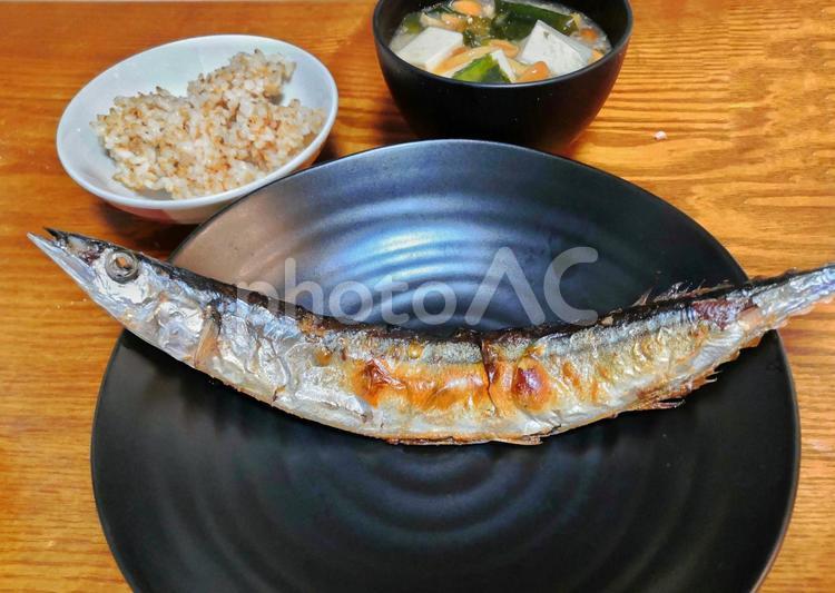 さんまの塩焼き さんま,秋刀魚,塩焼きの写真素材