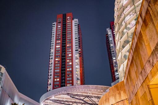 赤レンガ色の高層ビル 六本木,港区,東京の写真素材