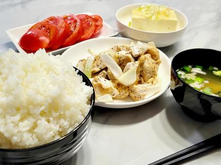 ヘルシー定食 ヘルシー定食 定食,おうち,おうちごはんの写真素材