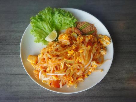 パッタイ パッタイ パッタイ,タイ,屋台飯の写真素材