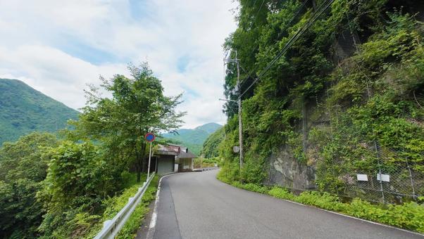 上野地の道 上野地の道 十津川村,奈良県,山道の写真素材