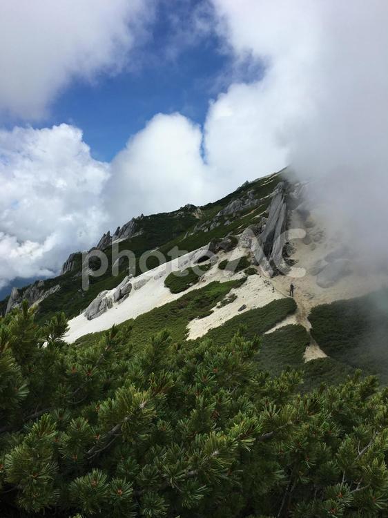 燕岳頂上付近の様子 北アルプス,燕岳,登山の写真素材