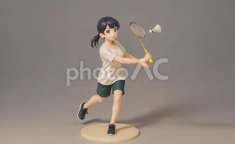バドミントンをする女性のフィギュア フィギュア,人形,プラスチックフィギュアの写真素材