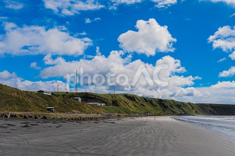北海道　落石海岸　三里浜 風景,景色,大地の写真素材