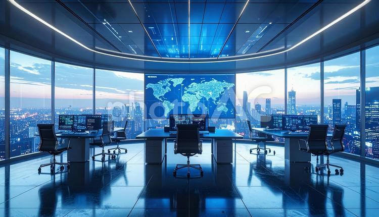 最先端IT企業、未来のオフィスのイメージ オフィス,it企業,現代風の写真素材