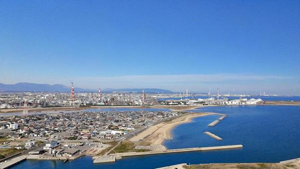 四日市市　2025.11.16 四日市市,四日市,空撮の写真素材