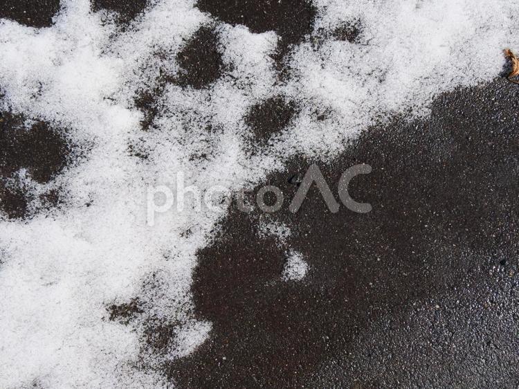 積もった雪が溶け始めているね コピースペース,スペース,コピーの写真素材