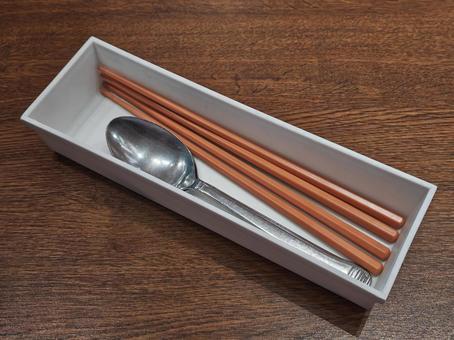 Photo, spoon, chopsticks, set, 