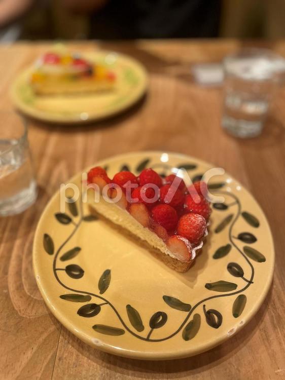 イチゴタルト カフェ,イチゴタルト,デザートの写真素材