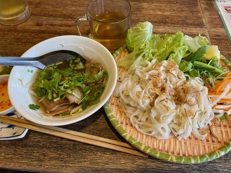 ベトナムつけ麺 ベトナムつけ麺 ベトナムつけ麺,米麺,豚肉の写真素材