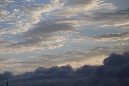 Photo, sea of ​​clouds, morning, light, 