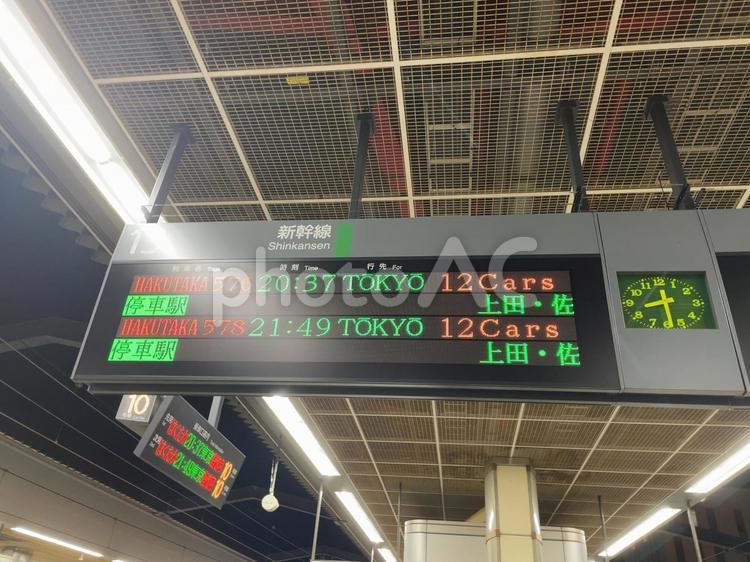 長野駅13番線　発車標 鉄道,電車,列車の写真素材
