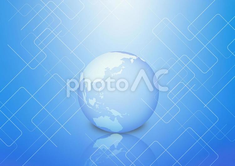 青の地球と電子イメージ背景 ネットワーク,デジタル,青の写真素材