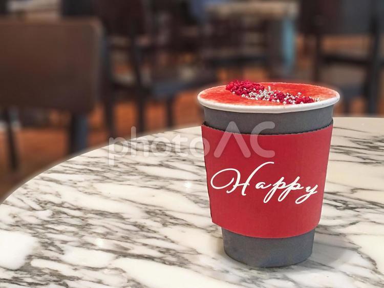 ラズベリーパウダーのかかった飲み物 ドリンク,カフェタイム,幸せの写真素材