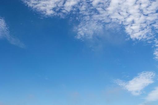 秋のうろこ雲と広い青空の背景 秋のうろこ雲と広い青空の背景 空,青空,背景の写真素材
