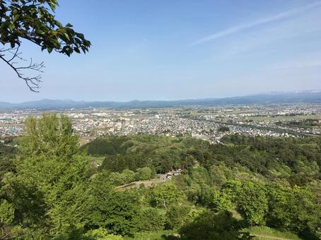 春日山城からの眺め 春日山城からの眺めの写真