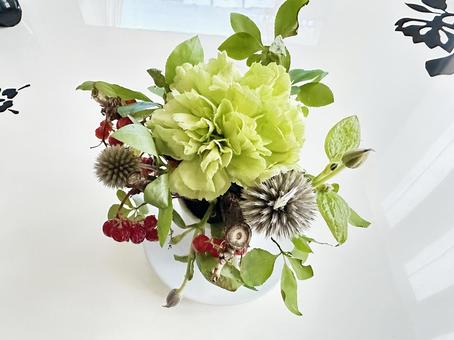 Photo, flower arrangement, bowl, display, 