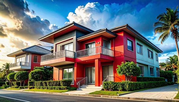 南国の住宅街 南国の住宅街の写真