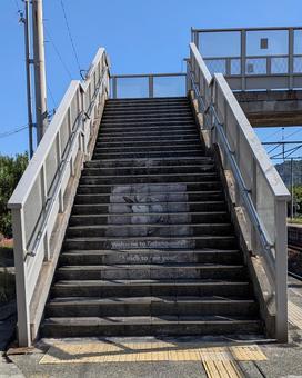 跨線橋 跨線橋,歩道橋,jr呉線の写真素材