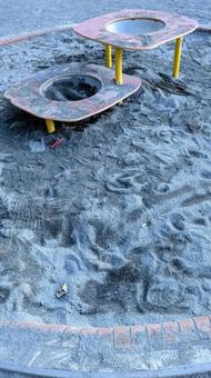 公園の砂場 公園の砂場の写真