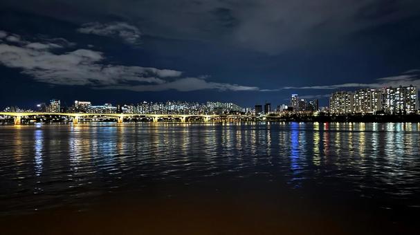 ソウル_夜景 ソウル_夜景 漢江,夜景,韓国の写真素材