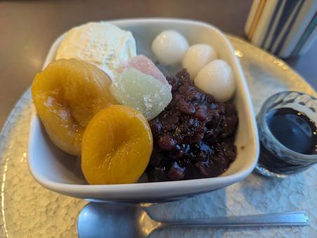 杏クリームあんみつ あんみつ,カフェ,喫茶店の写真素材