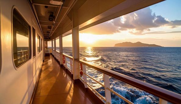 海を進む船の船内 海を進む船の船内の写真