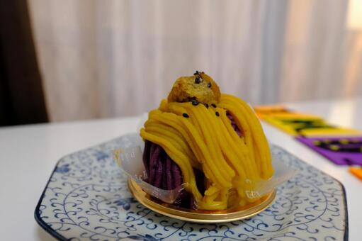 トリプルモンブランケーキ モンブランケーキ,モンブラン,スイーツの写真素材