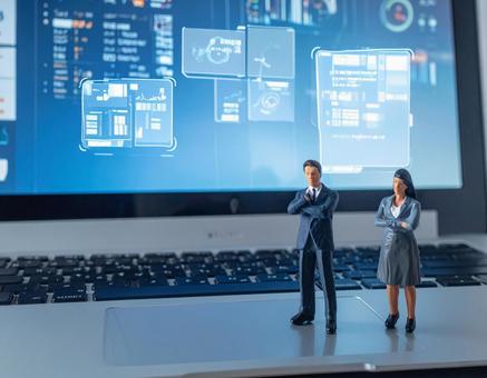 AIを使用するビジネスマン人形のイメージ AIを使用するビジネスマン人形のイメージの写真
