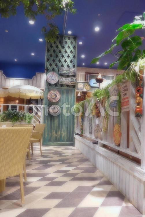 ハワイ風の店内 ハワイ,ハワイ風,南国の写真素材