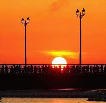 北海道(釧路)の夕景 北海道(釧路)の夕景 夕焼け,北海道,釧路市の写真素材