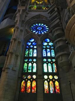 Stained Glass of Sagrada Familia, JPG Stained Glass of Sagrada Familia, JPG