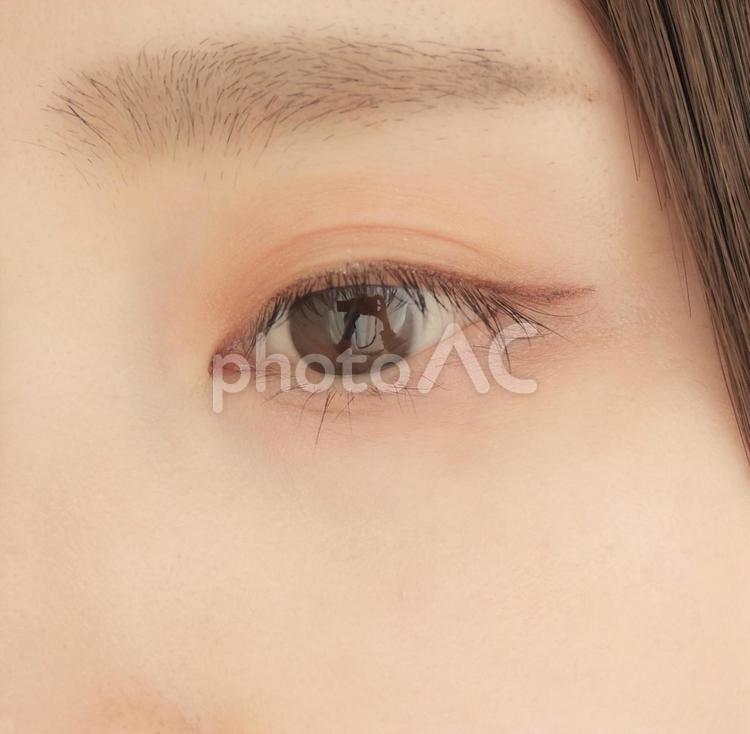 アイメイク 女性,オレンジ,コスメの写真素材