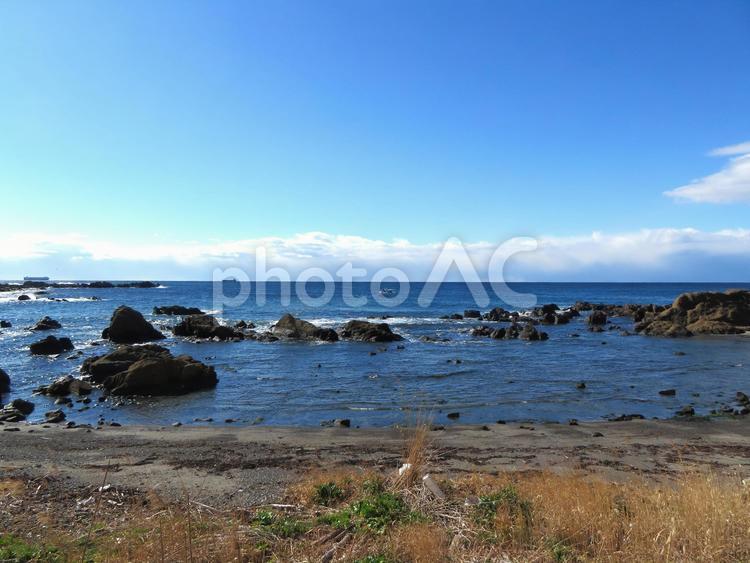 南房総市野島崎付近の風景 野島崎,青空,晴れの写真素材
