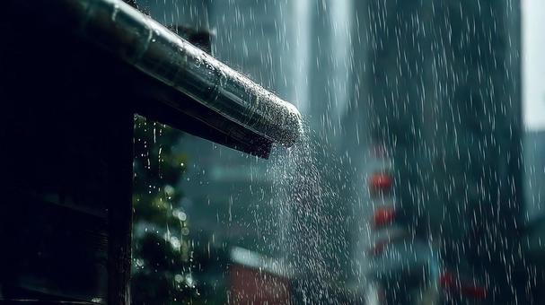 雨音響く静かな都市の情景 雨音響く静かな都市の情景の写真