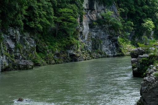 長瀞の荒川 ライン下り,長瀞,秩父の写真素材