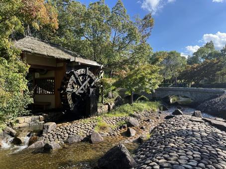 水車小屋 水車小屋 香川県,三豊市,香川用水の写真素材